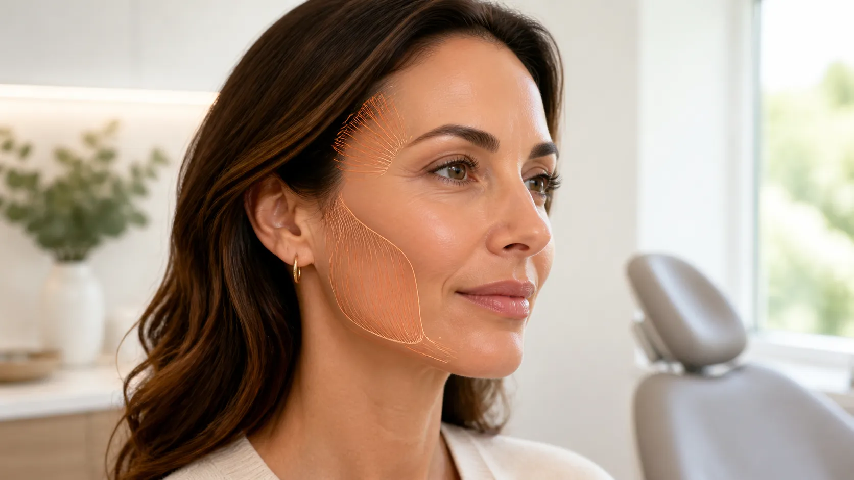 Anatomie des muscles du visage montrant le temporal, l’articulation de la mâchoire et le masséter